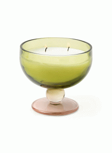 Ароматна соева свещ Падивакс Аура в стъкло-бокал – зелено и руж - мъглив лайм